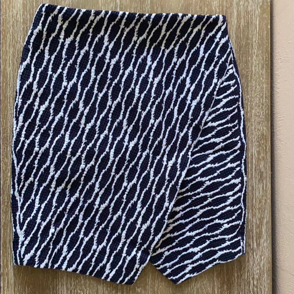 Loft Navy and White Skirt